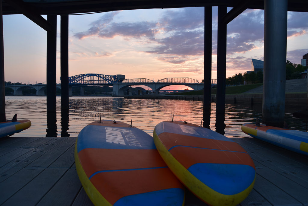 Chattanooga by the Tennessee River at sunset
